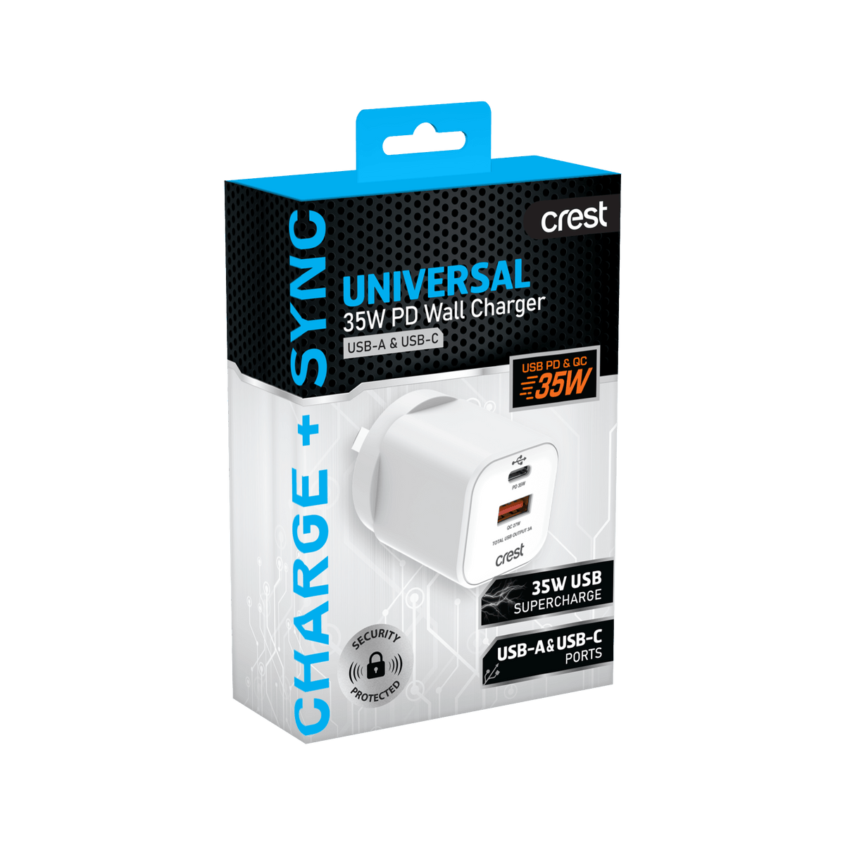 35W PD USB-A & USB-C Wall Charger