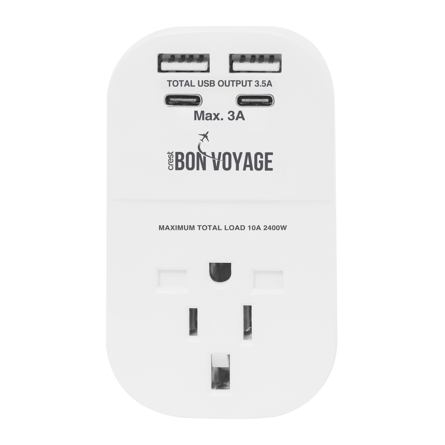 Bon Voyage USA UK HK Inbound Adaptor w 4 USB Ports