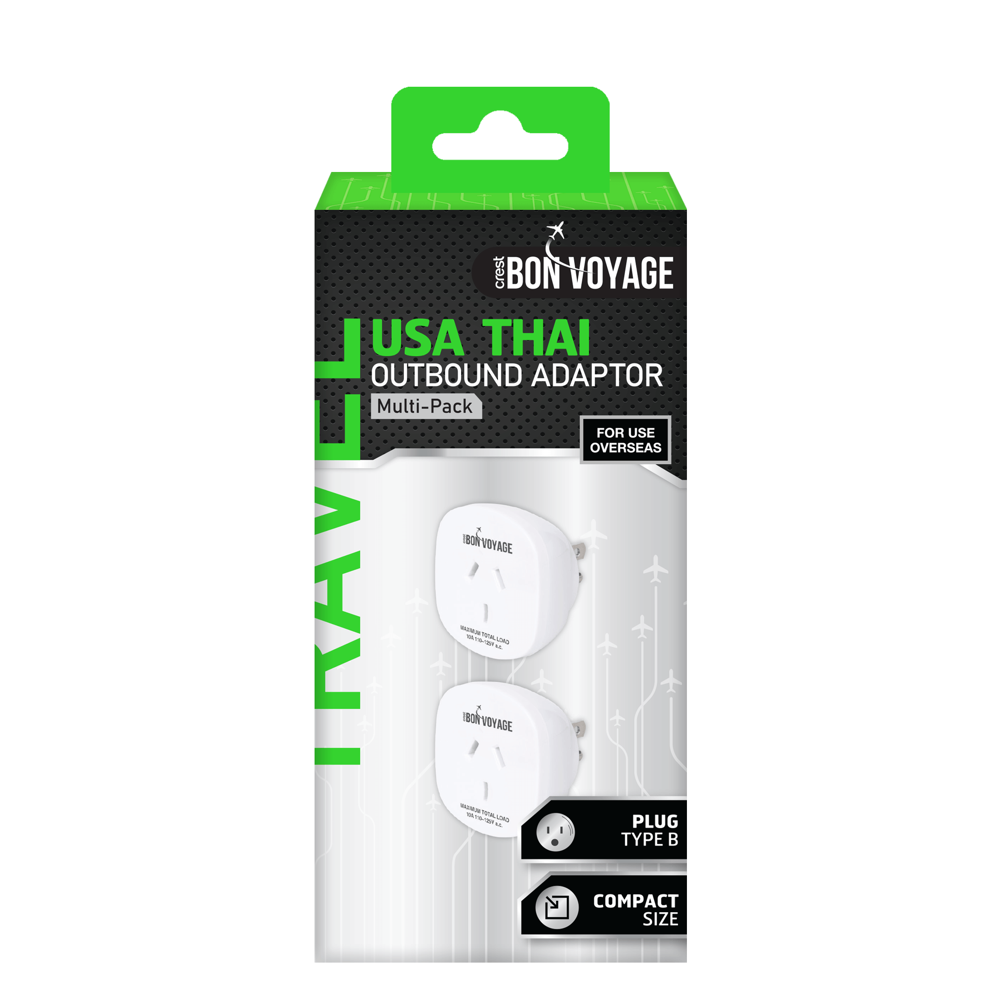 Bon Voyage USA THAI Twin Pack Outbound Travel Adaptors