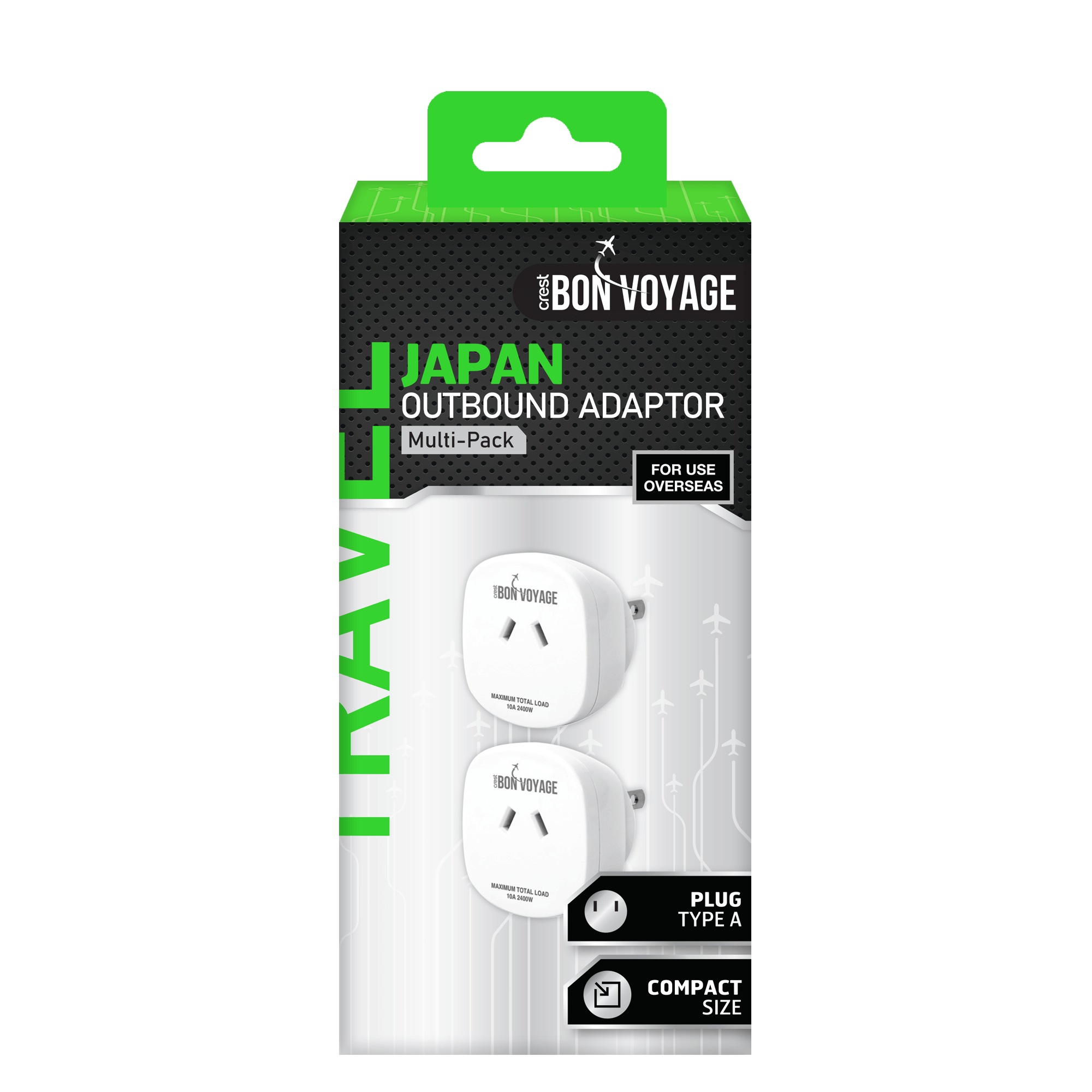 Bon Voyage JAPAN Twin Pack Outbound Travel Adaptors