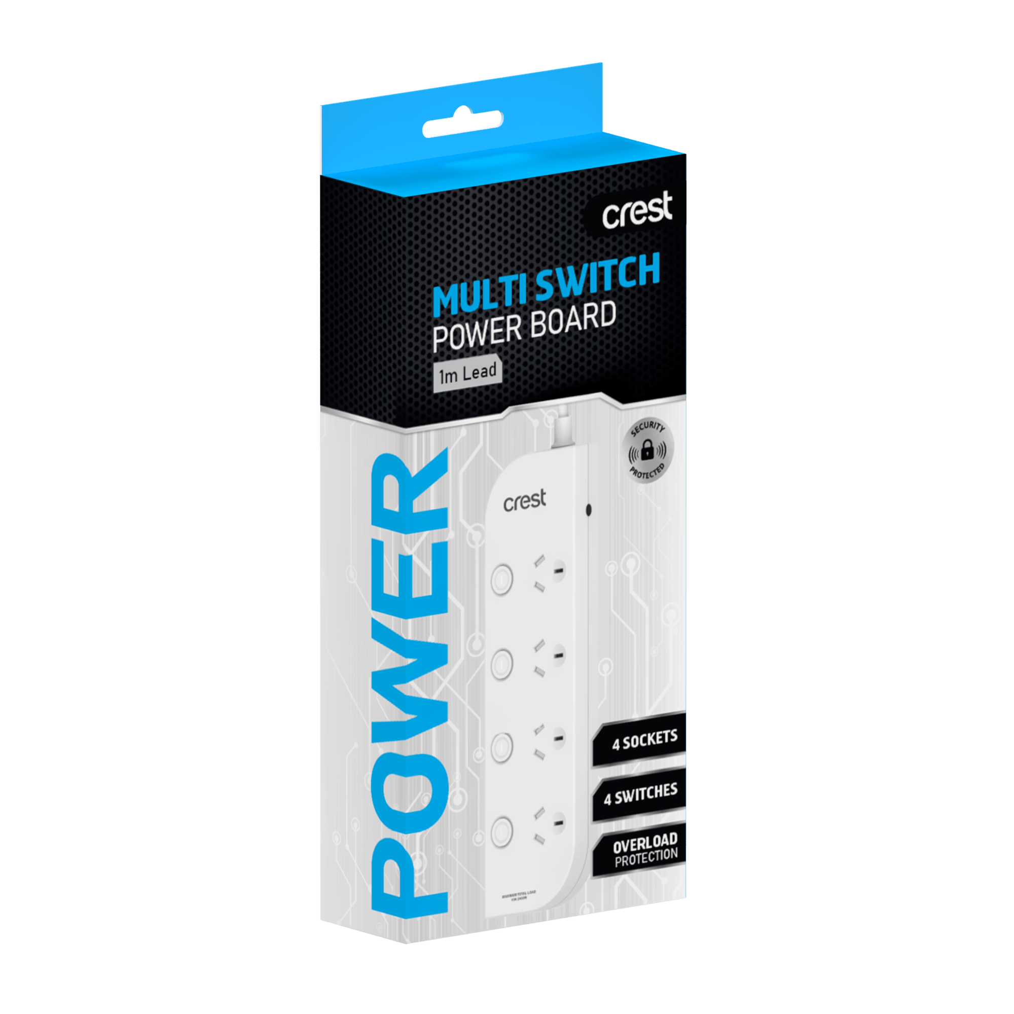 Power Board 4 Sockets Switched