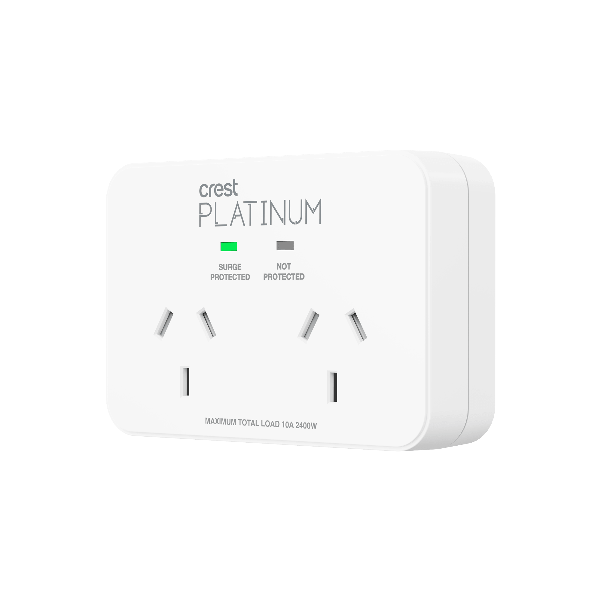 Platinum Surge Protector 2 Socket Power Adaptor