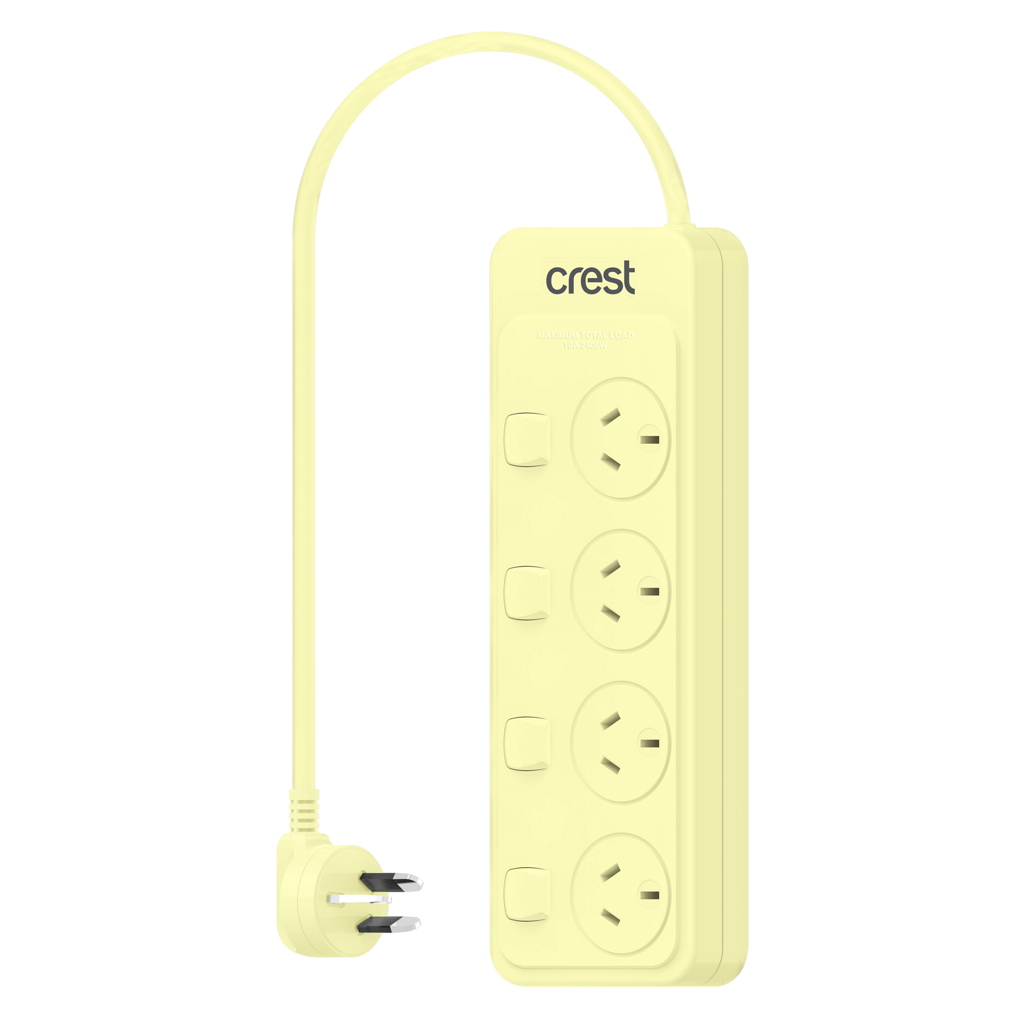 Power Board 4 Sockets 4 Switches - Lemon