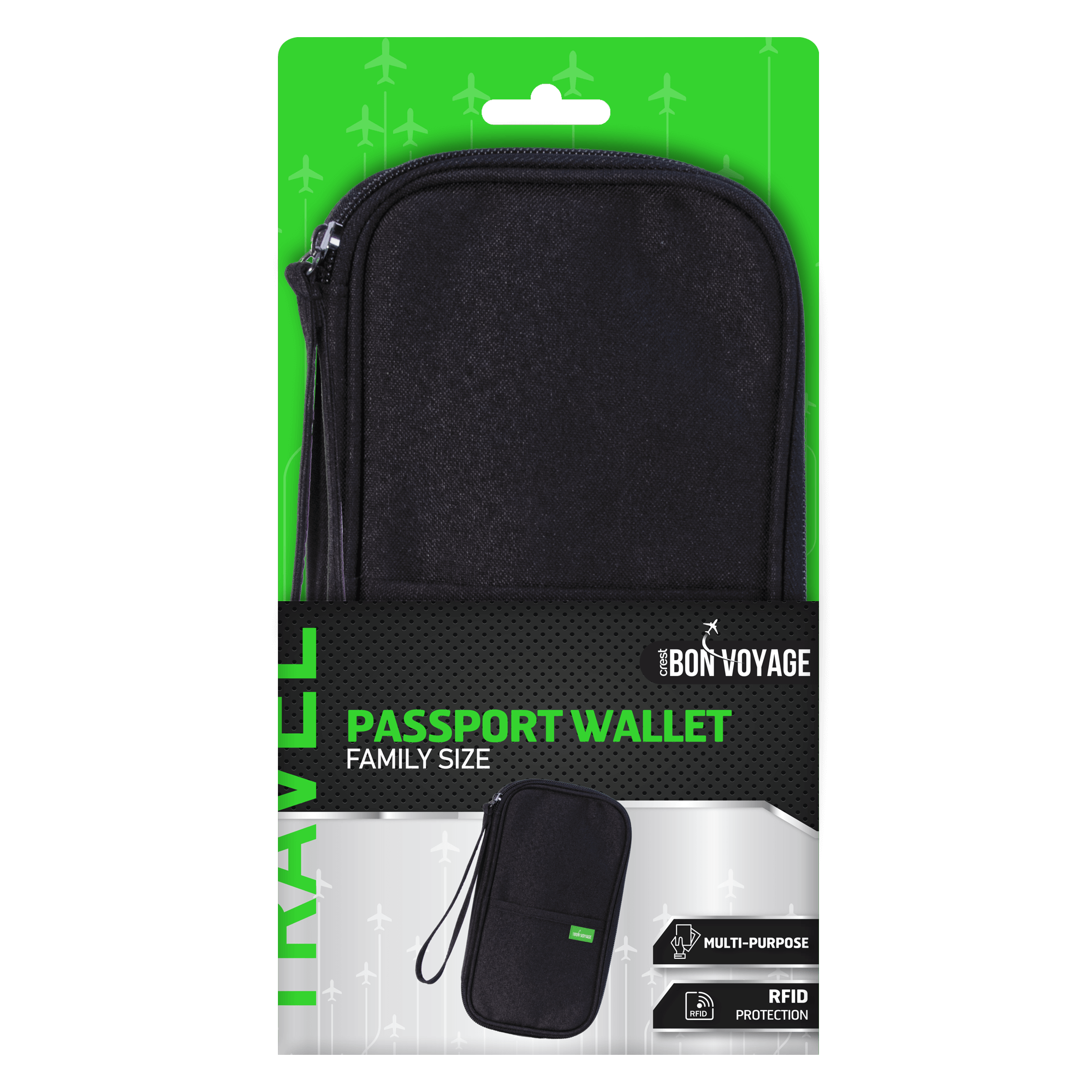 Bon Voyage Family Passport Wallet with RFID