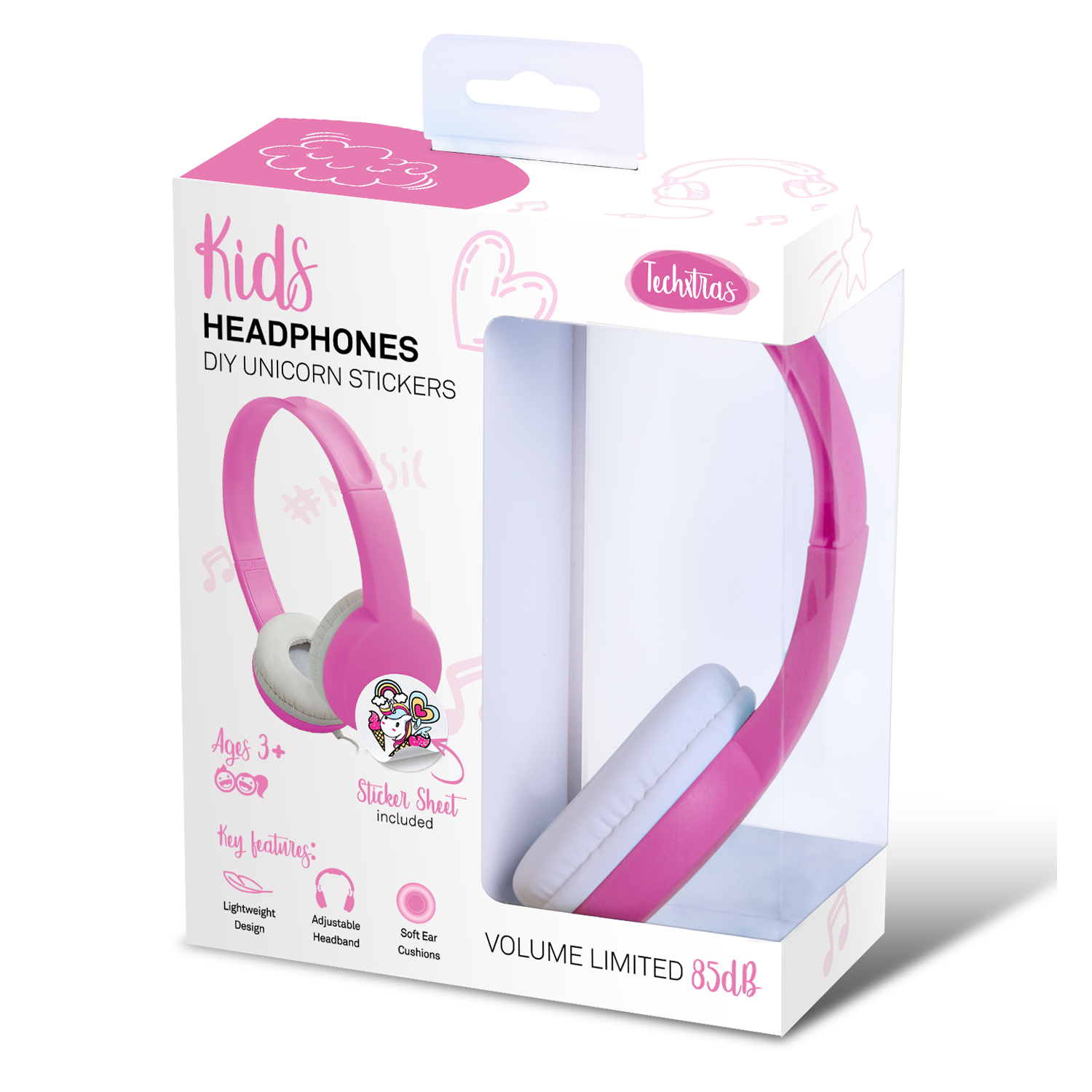 TechXtras Kids Headphones DIY Sticker - Pink