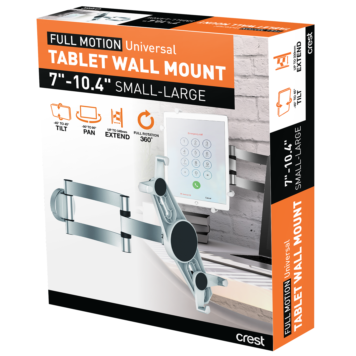 Full Motion Tablet Wall Mount - 7" - 10.4"