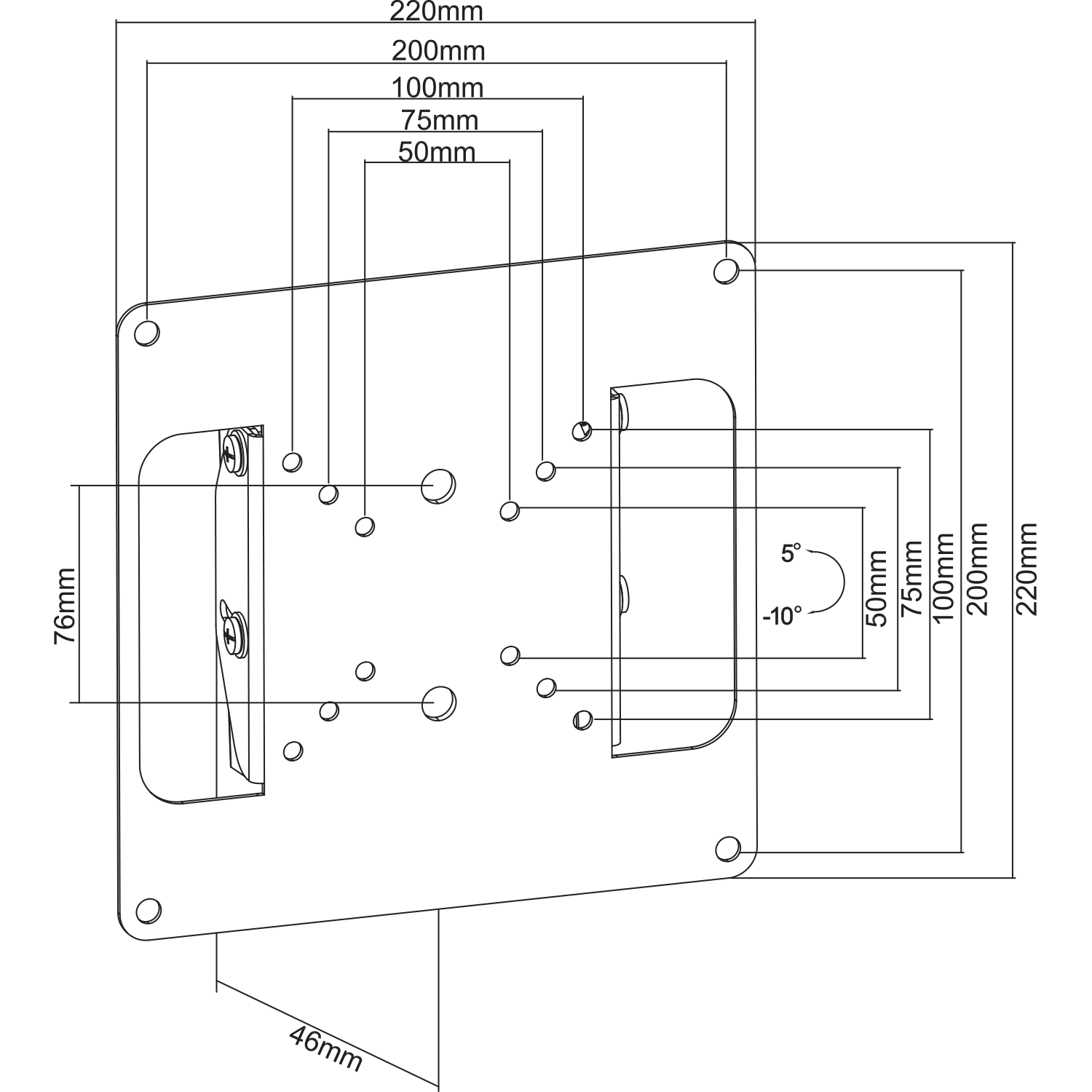 Tilt TV Wall Mount - 17" - 42"