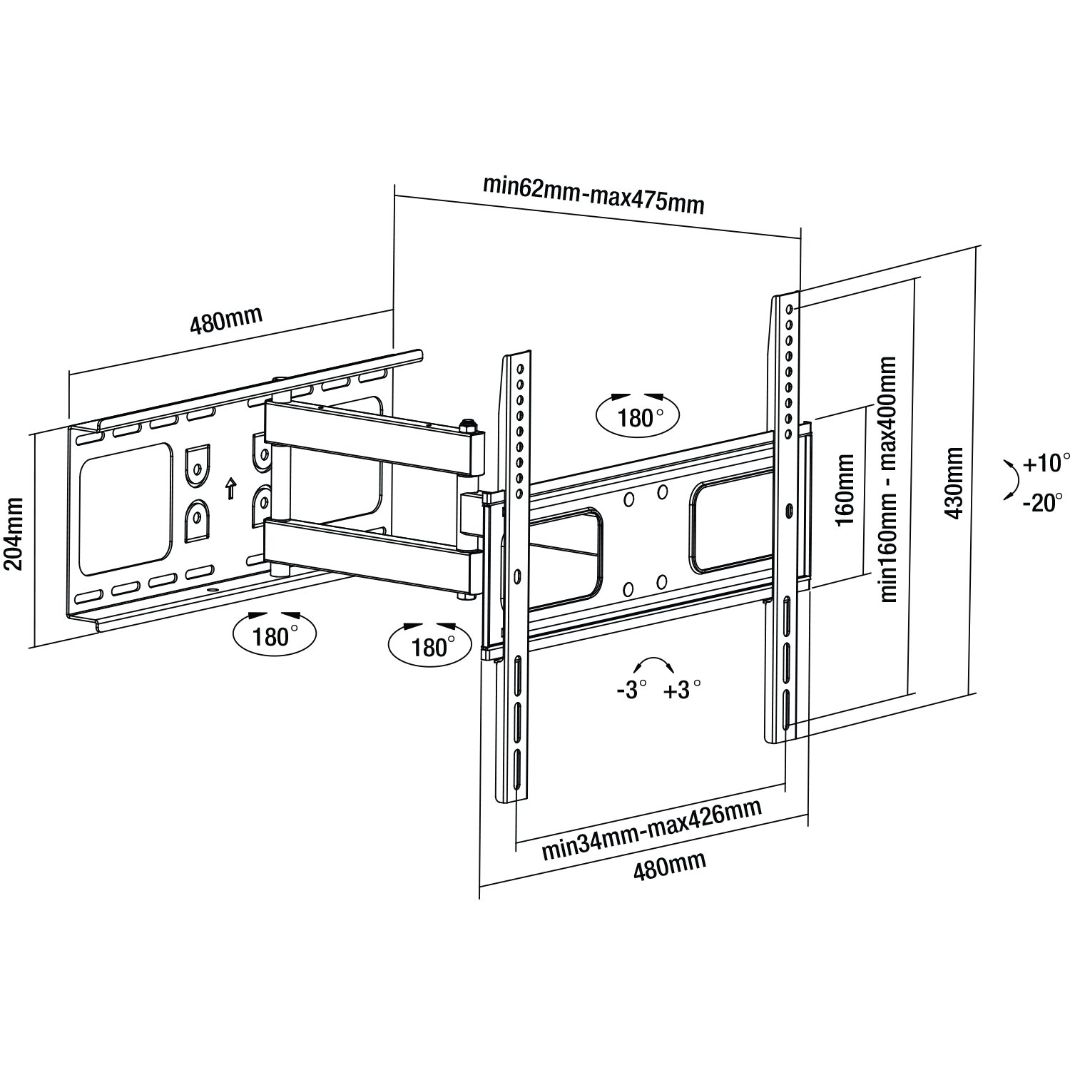 Full Motion TV Mount - 32" - 55"