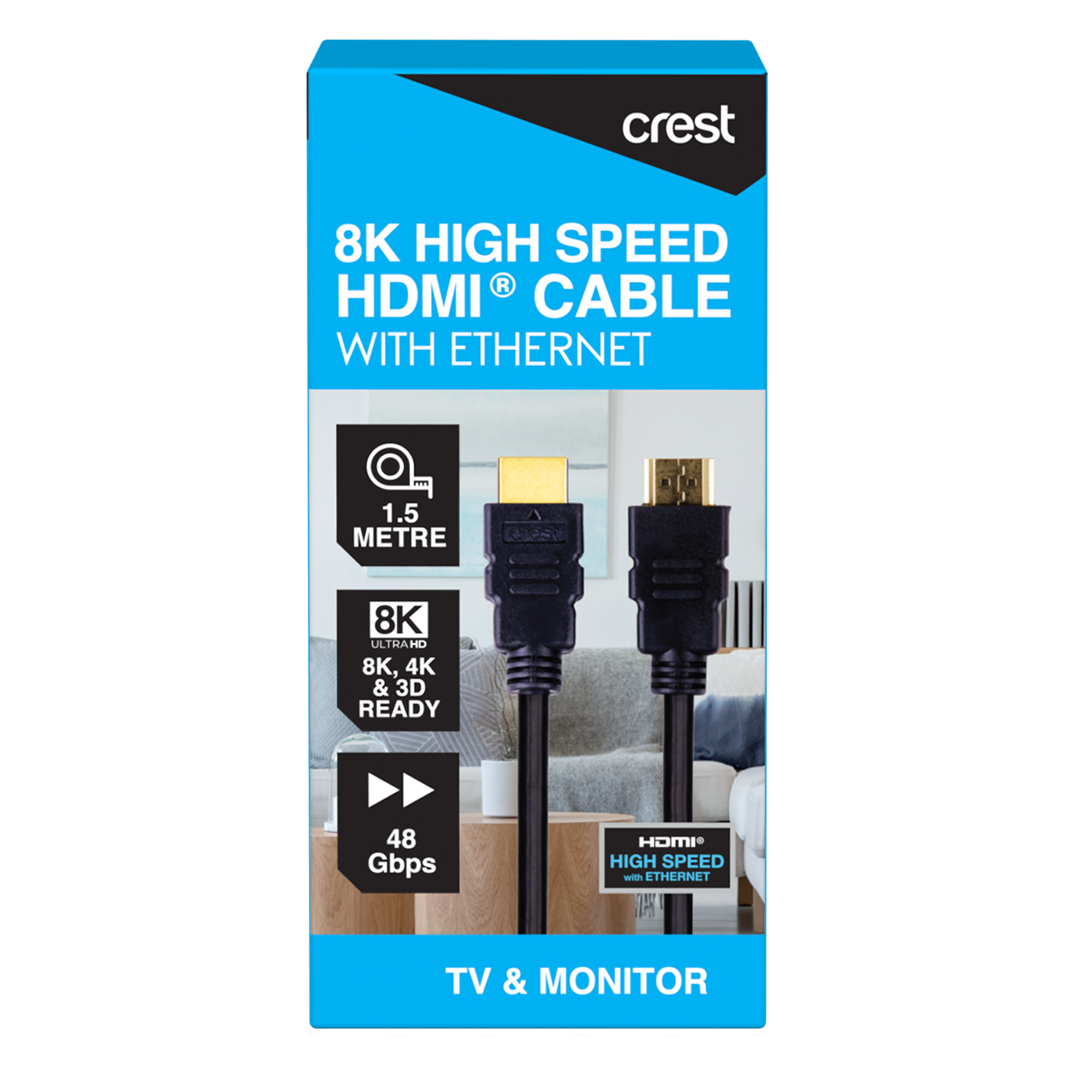 8K HDMI Cable With Ethernet 48Gbps 1.5M
