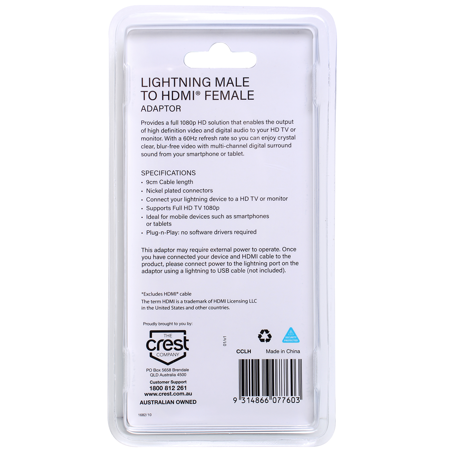 Lightning Male To HDMI Female