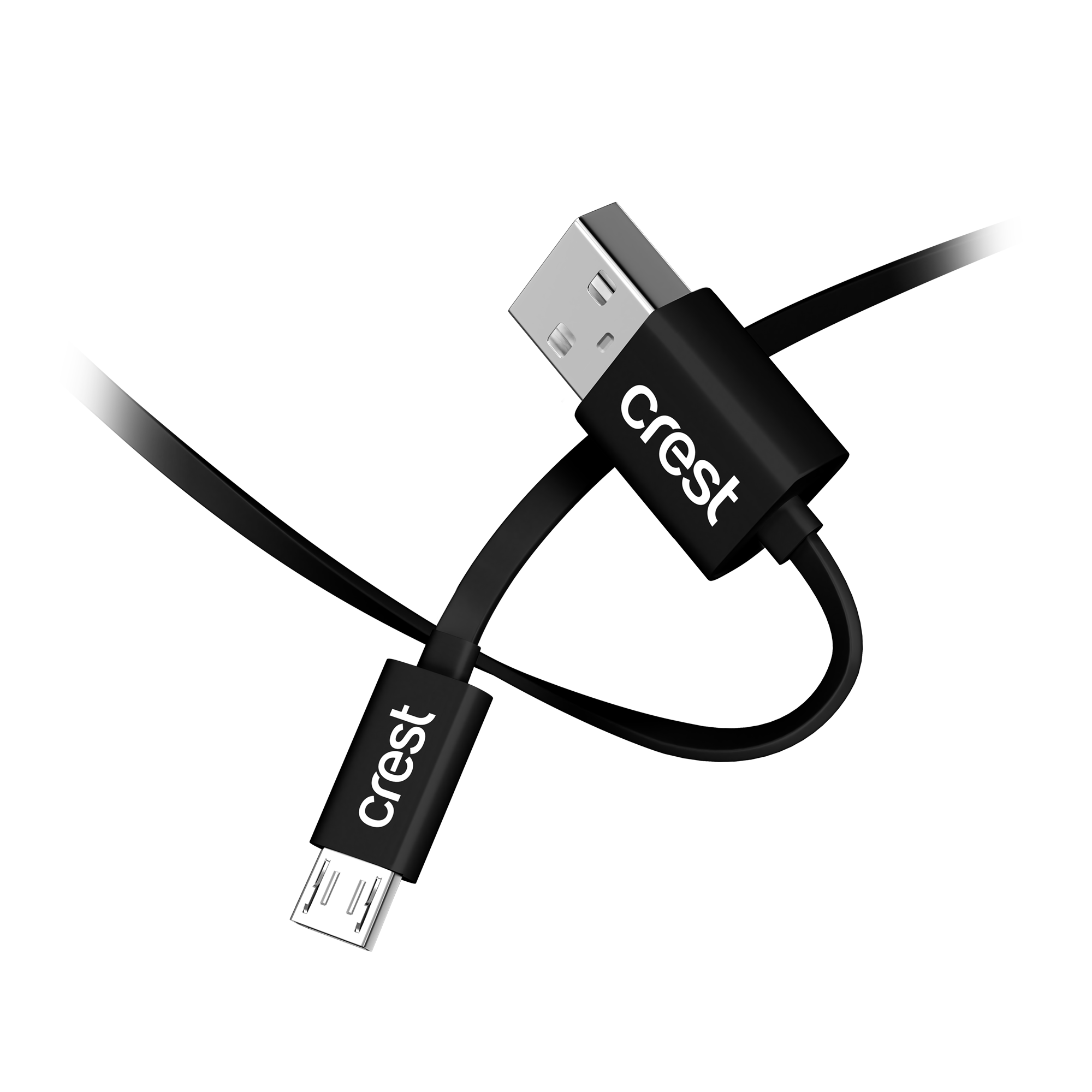 Micro USB to USB-A Flat Cable 1.2M - Black