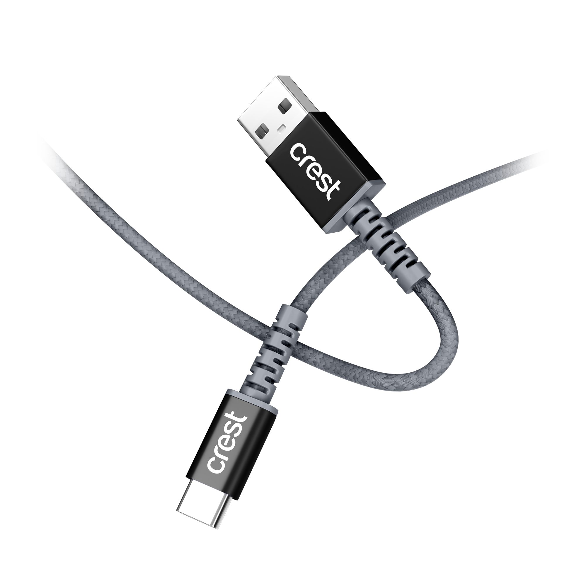 USB-C to USB-A Braided Cable 1.5M - Grey