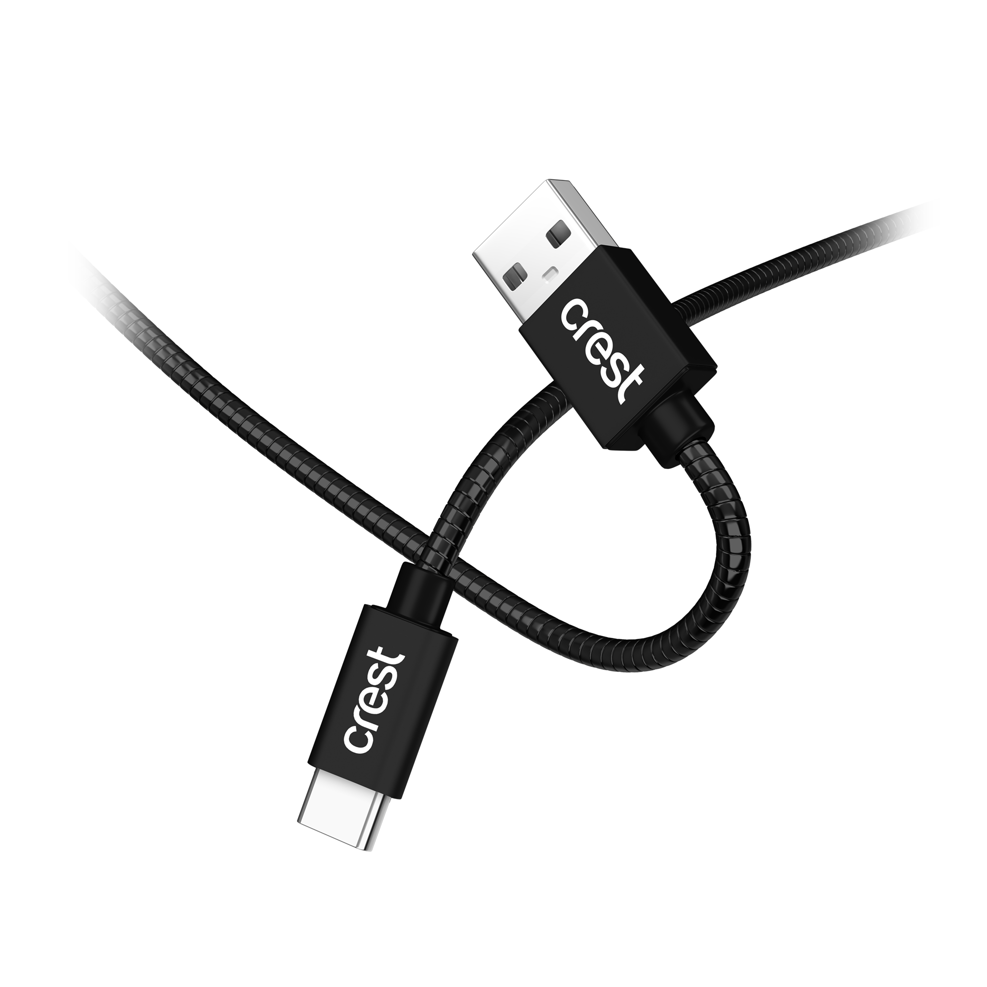 USB-C to USB-A Steel Cable 1.5M - Black