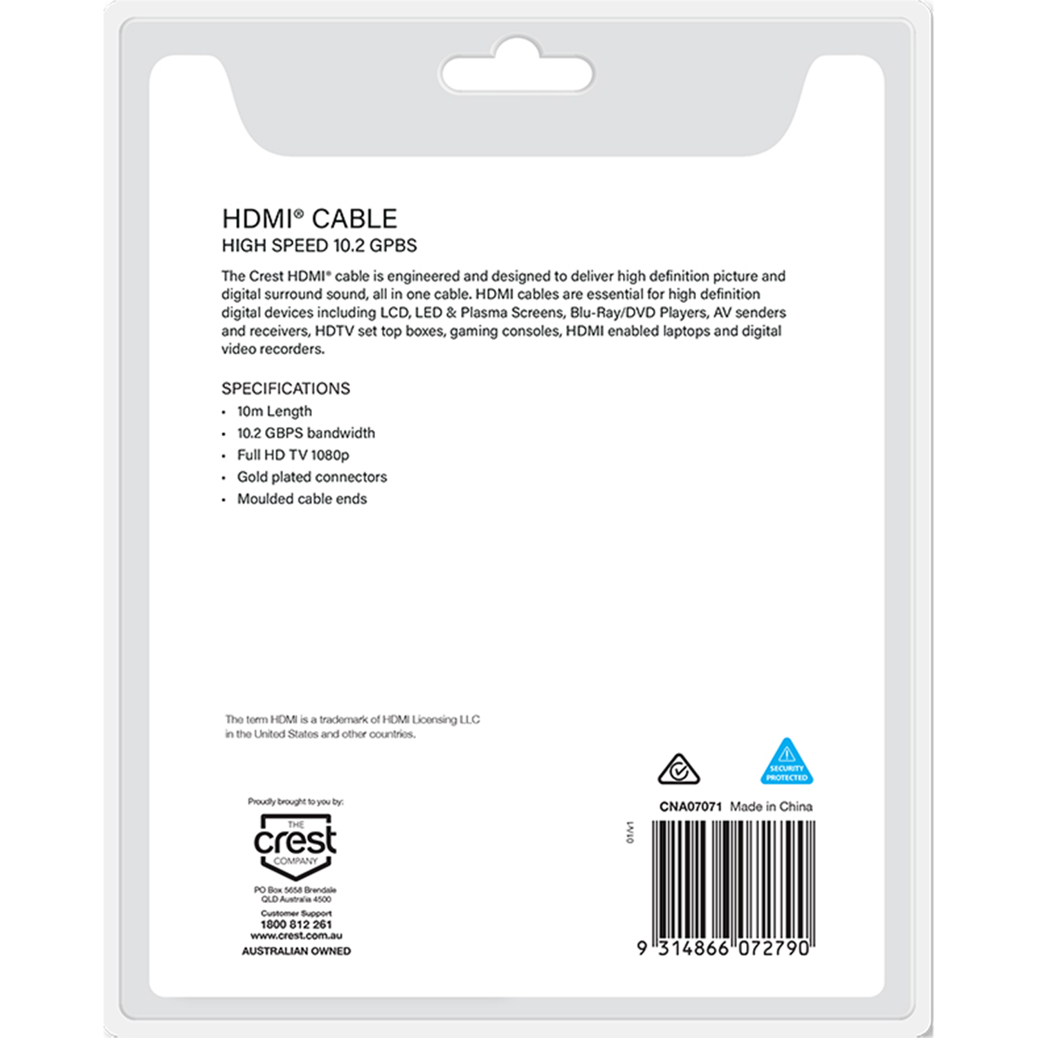 HDMI Cable With Ethernet 10.2Gbps 10M