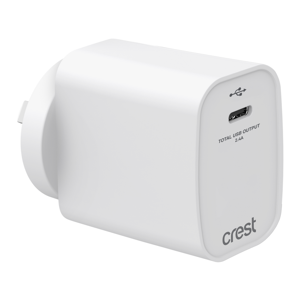 Chargeur Adaptateur USB-C Avec Câble Fy - Blanc, Plastique Recyclé, Neuf Avec Garantie 1 Mois