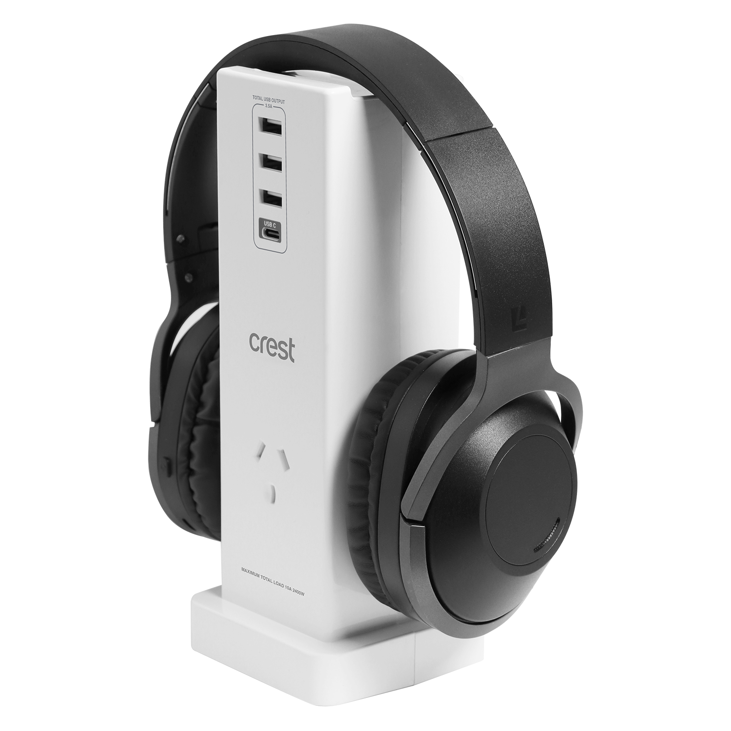 USB Charging Tower Headphone Stand