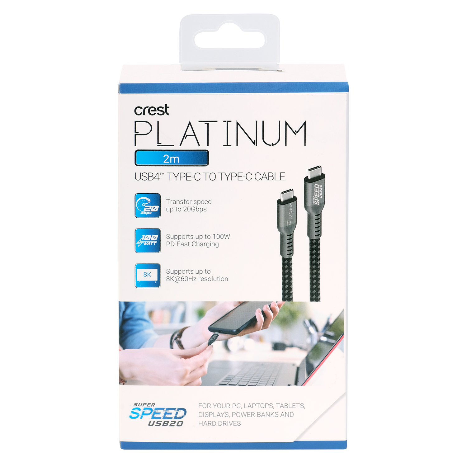 Platinum USB 4 - USB-C To USB-C Cable 2M