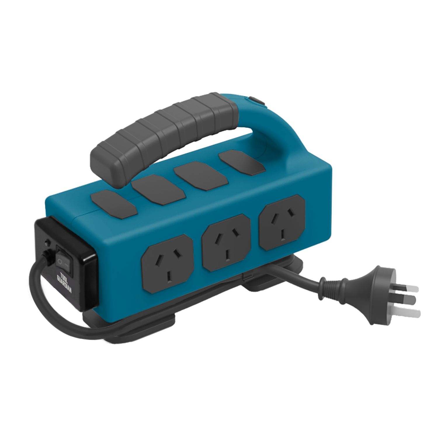 Tool Guardian 5 Socket Power Board with Worklight and USB Charging - Blue