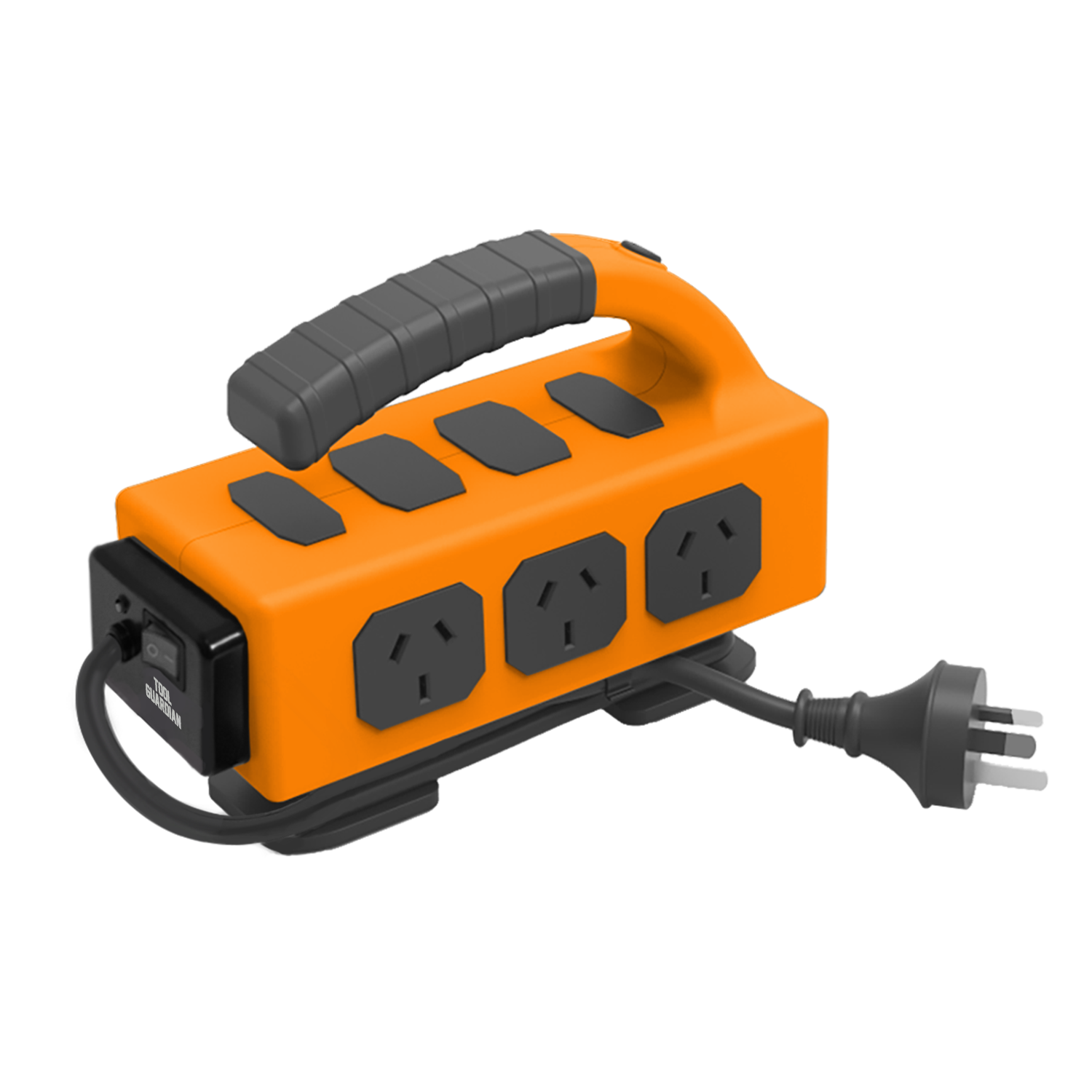 Tool Guardian 5 Socket Power Board with Worklight and USB Charging - Orange