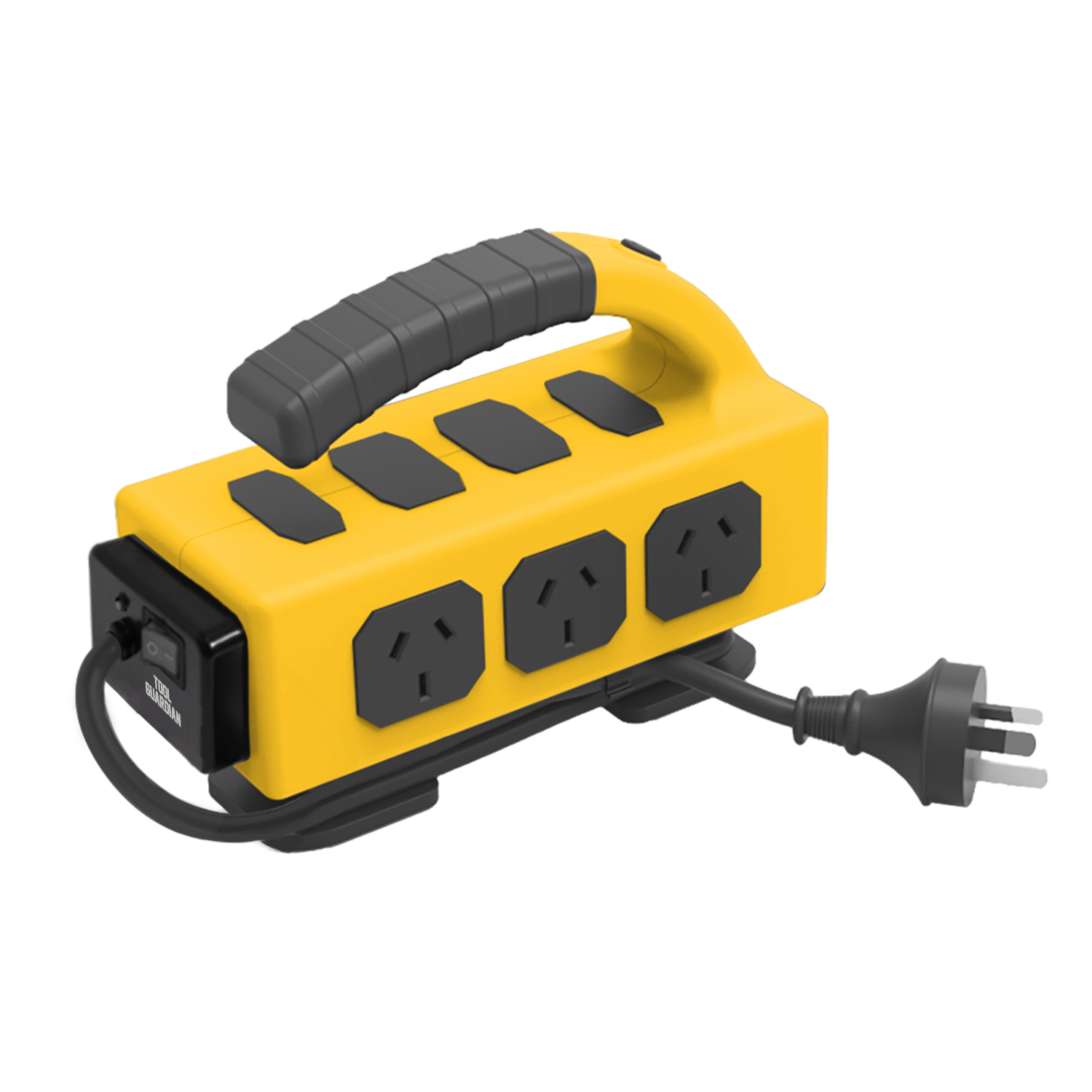 Tool Guardian 5 Socket Power Board with Worklight and USB Charging - Yellow