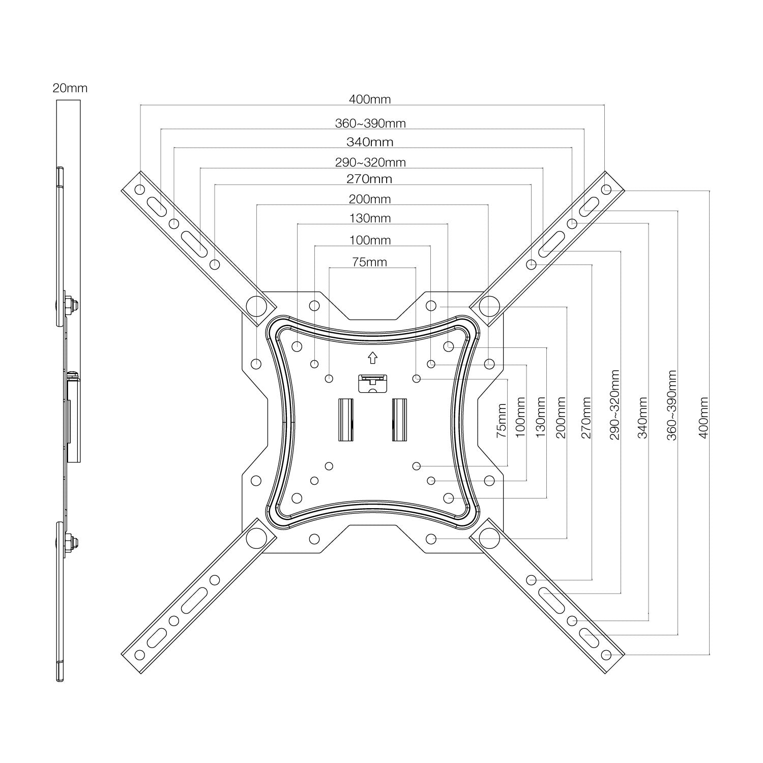 Fixed TV Wall Mount - 17" -  55"