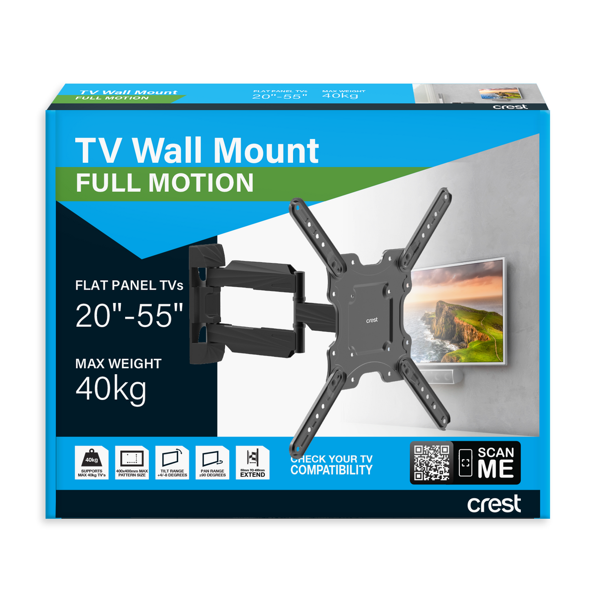 Full Motion TV Wall Mount - 20" to 55"