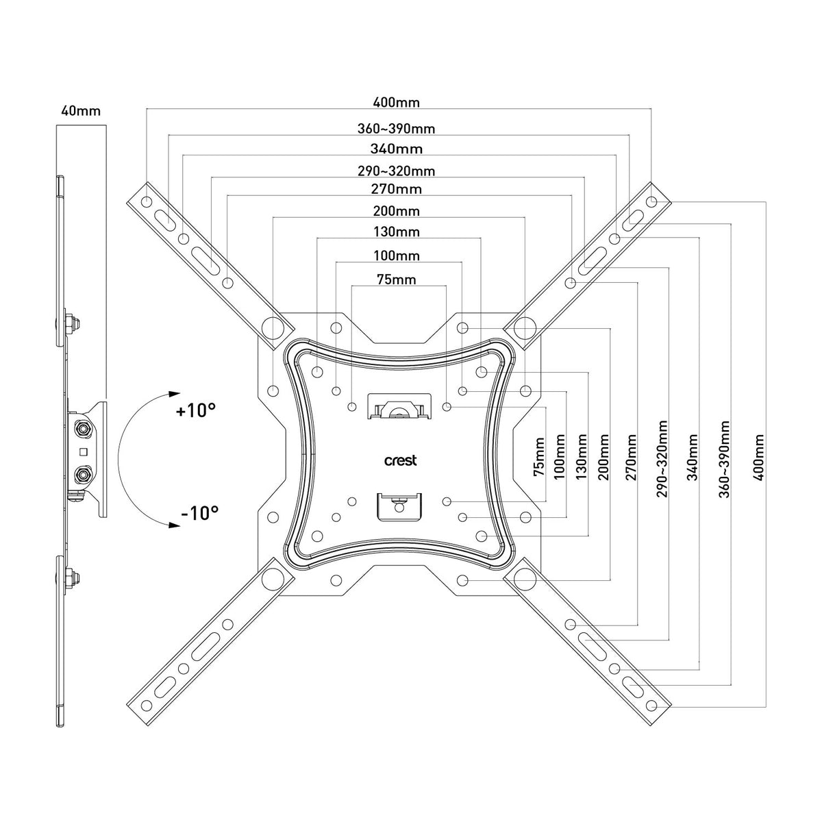 Tilt Motion TV Wall Mount - 17