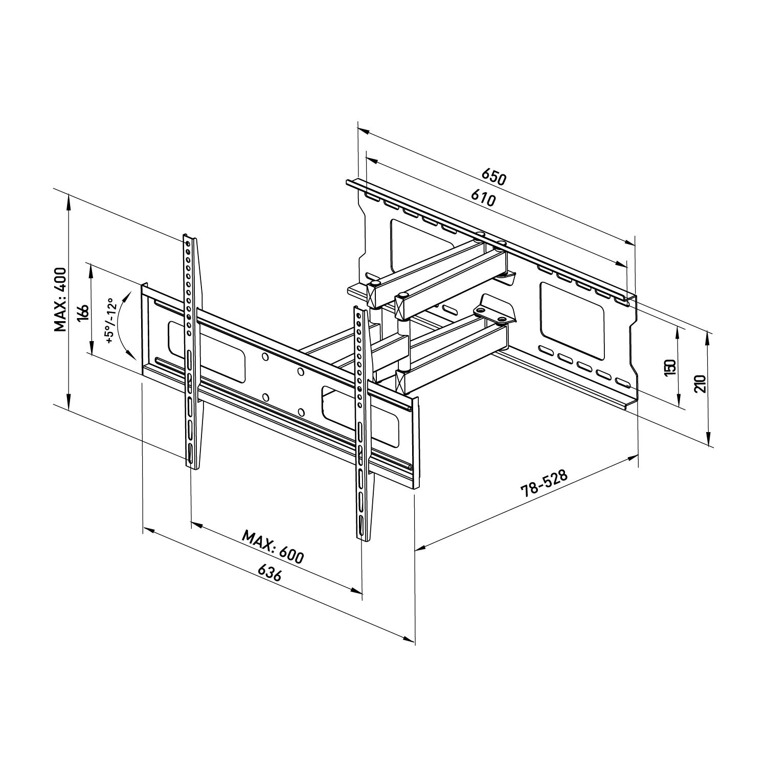 Full Motion TV Wall Mount - 37" - 80"