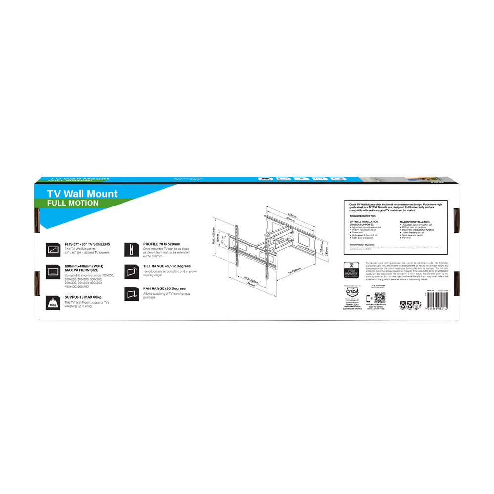 Full Motion TV Wall Mount 37" 80"
