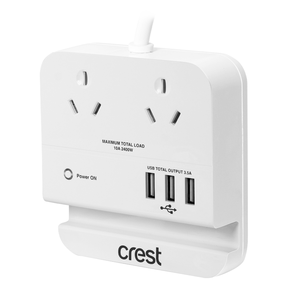 Power Hub 2 Sockets with 3 USB Outlets