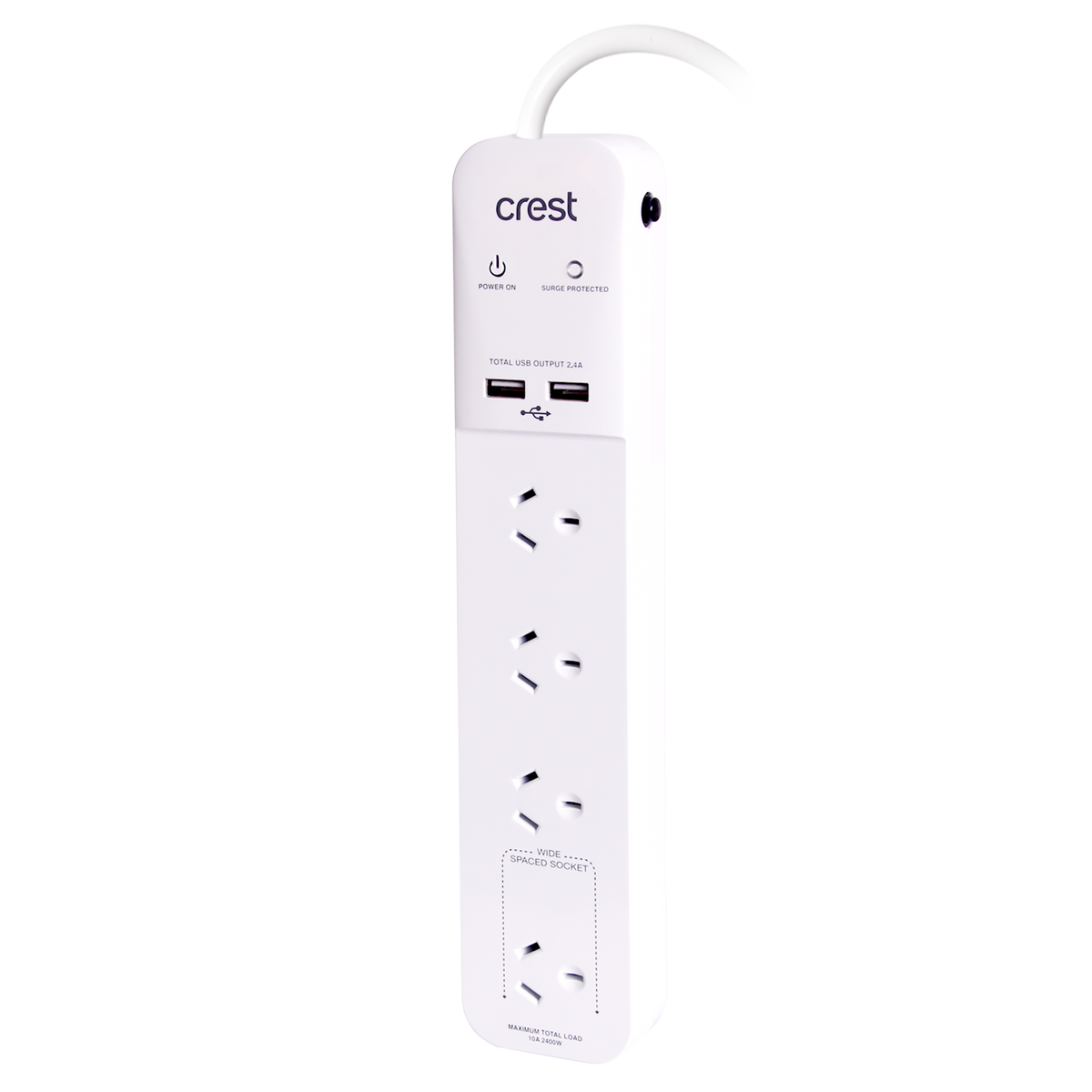 Power Board 4 Sockets with 2 USB Ports & Surge Protection