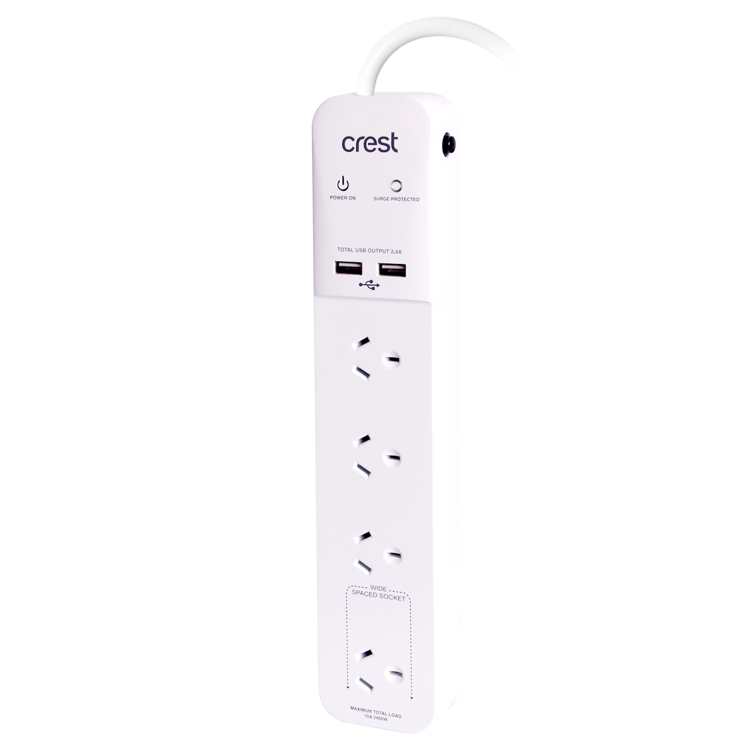 Power Board 4 Sockets with 2 USB Ports & Surge Protection