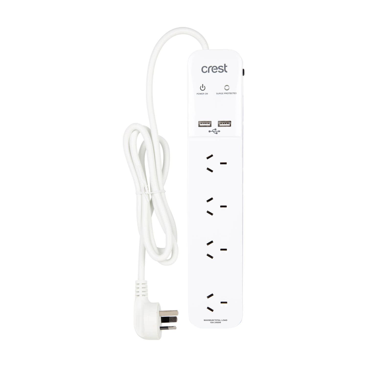 Power Board 4 Sockets with 2 USB Ports & Surge Protection