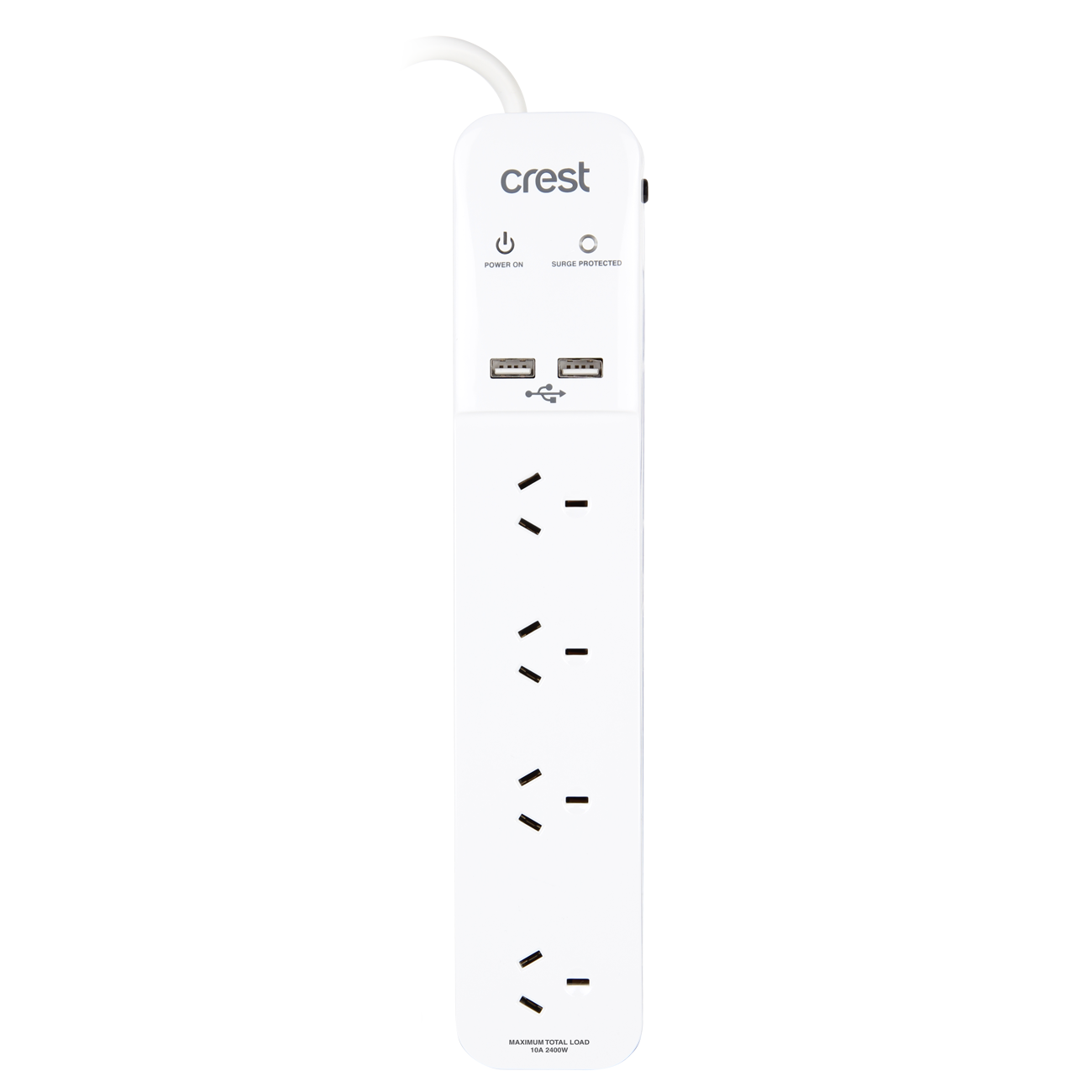 Power Board 4 Sockets with 2 USB Ports & Surge Protection