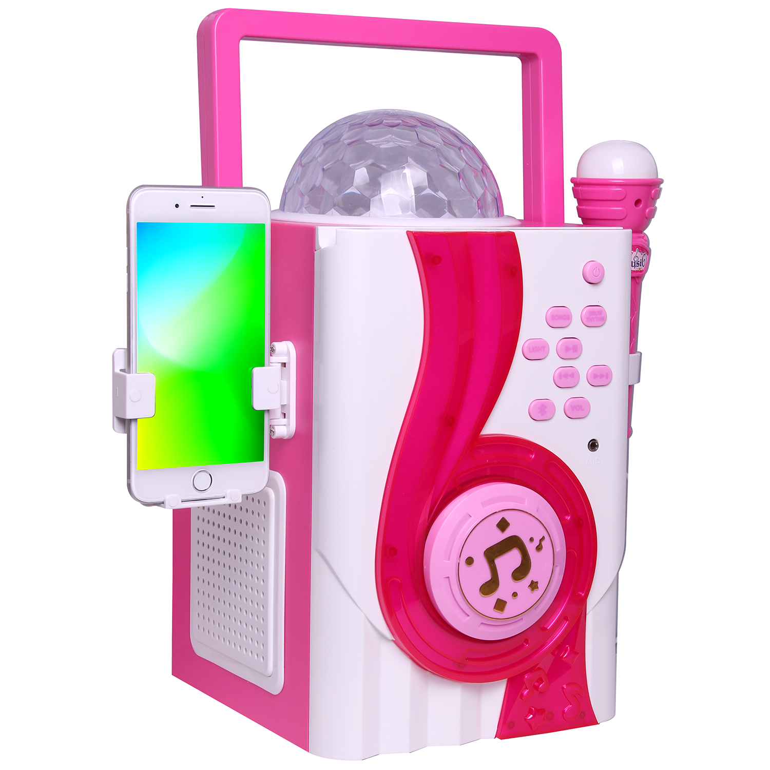 TechXtras Bluetooth Karaoke With Disco Lights Pink