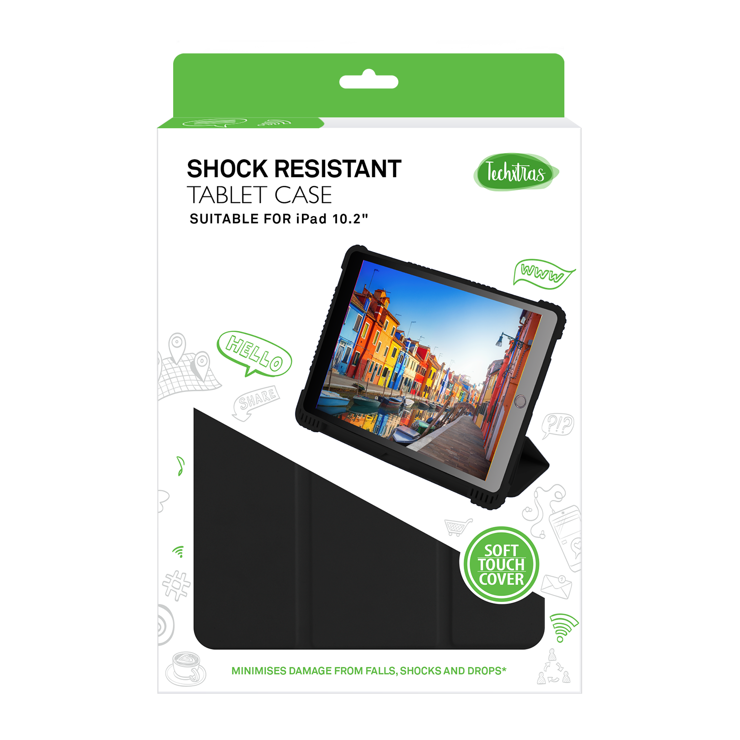 TechXtras Shock Absorbent 10.2" Tablet Case - Black