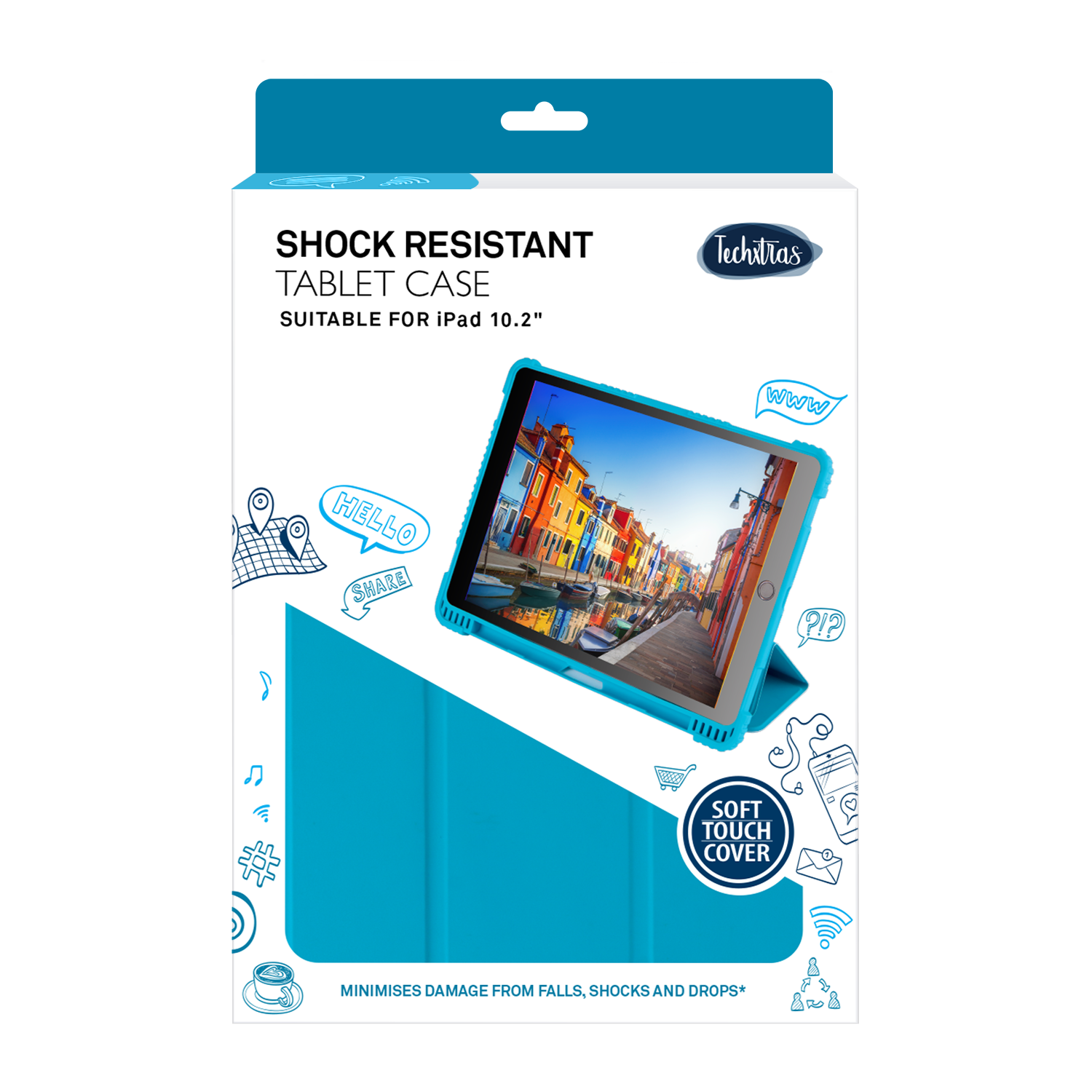 TechXtras Shock Absorbent 10.2" Tablet Case - Blue