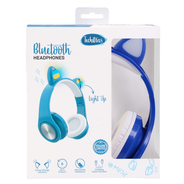 TechXtras Bluetooth Cat Ears Headphones Blue