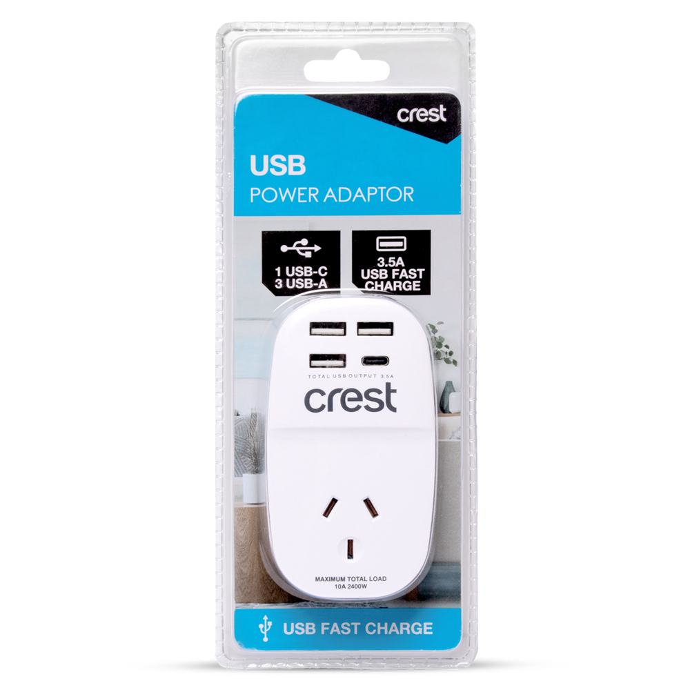 Usb Power Socket Adapter Power Adaptor 1 Socket 4 USB Outlets